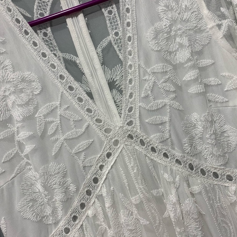 Pinkblush White Lace Maternity Maxi Dress